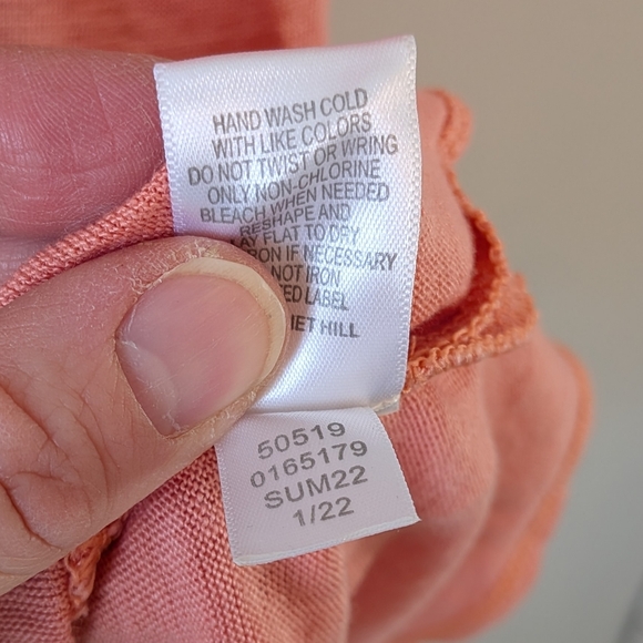 Garnet Hill Women's Organic Linen Colorblock T Shirt Size Large - Picture 7 of 7